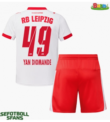 RB Leipzig Yan Diomande #49 Hemmaställ Barn 2025-26 Kortärmad (+ Korta byxor)